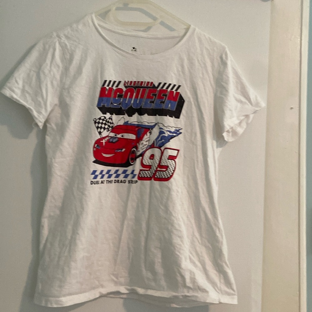 White Cotton Lightning McQueen Women’s T-shirt, S